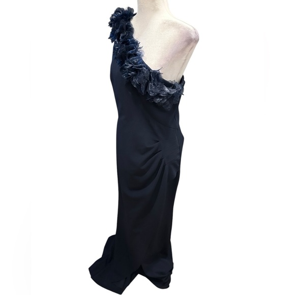 Xscape elegant navy one shoulder maxi dress size 14 - Picture 2 of 12